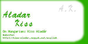 aladar kiss business card